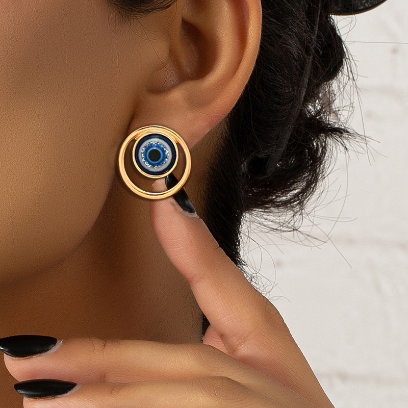 Devil's Turkish Blue Eye Niche Charm Earrings