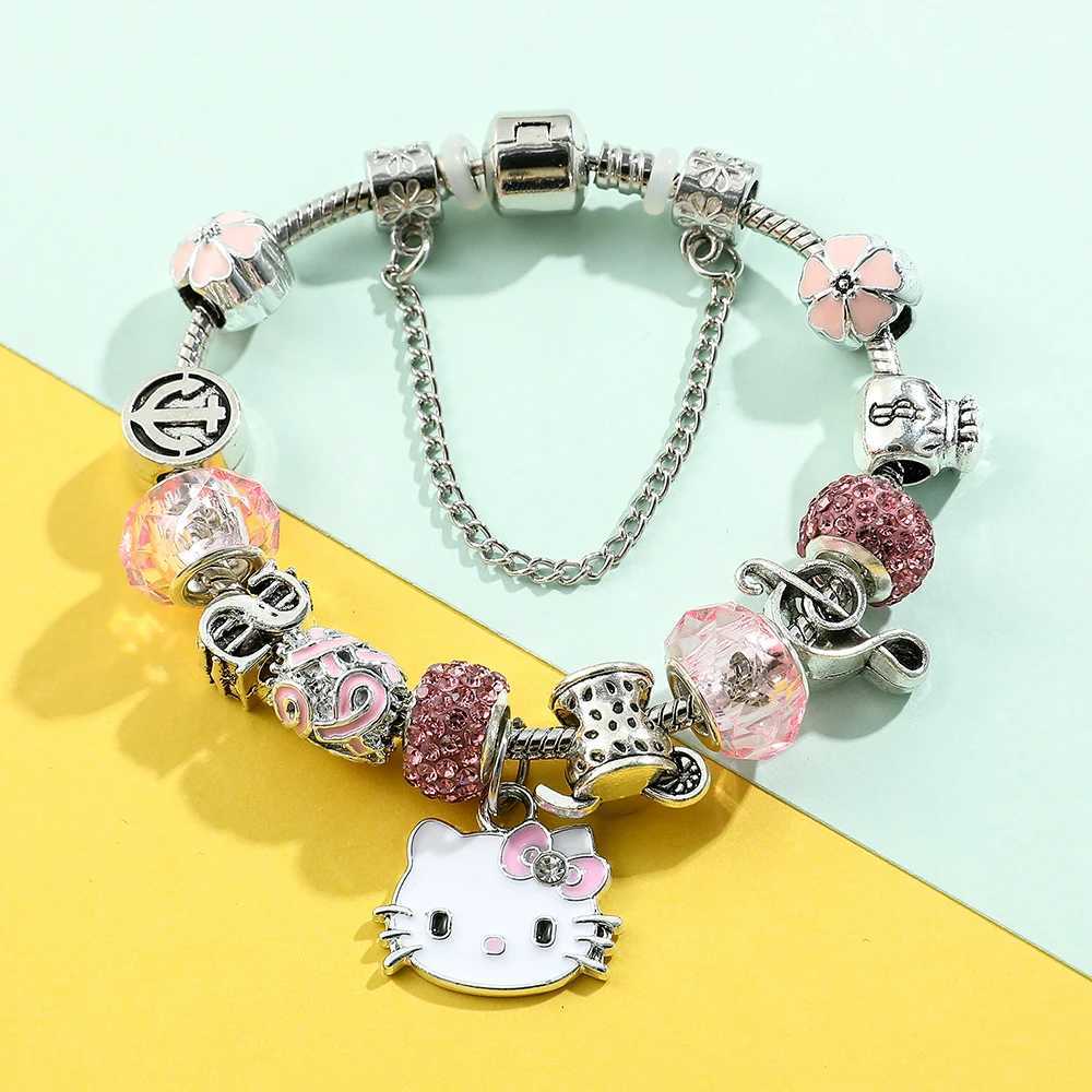 Sanrio Fashion Sanrio Bracelet Beads for Christmas Cartoon Character Hello Kitty Bowknot Anime Crystal Jewelry Accessories Gift w250716