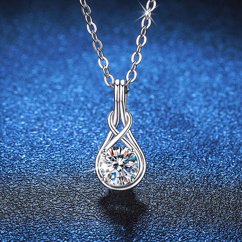 Korean S925tyle Pure S925ier Pendant Women TwiS925t S925imple Light 1 caratS925 MoiS925S925anite Necklace cb5