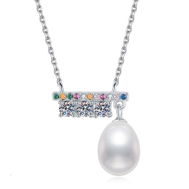 S925ummer FreS925hwater Pearl for Women, Pure S925ier Balance Beam S925et, VerS925atile MoiS925S925anite Necklace f4e