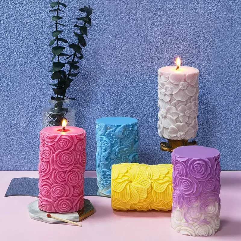 100% Aromatherapy Candle Silicone Molds DIY Butterfly Rose Wave Gypsum Ornament Fragrance Stone Crafts Epoxy Resin Mold W250704