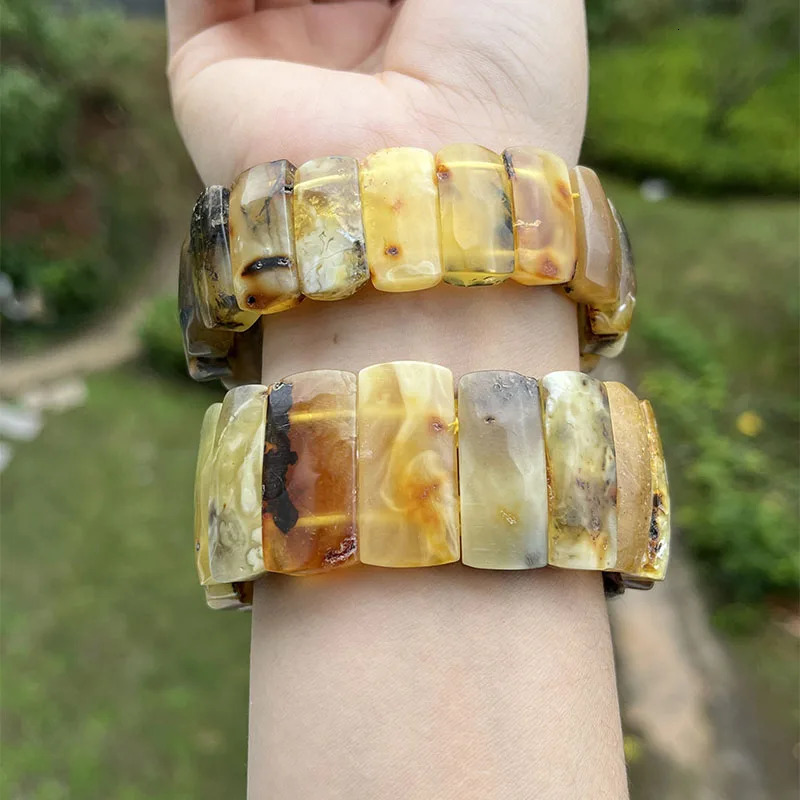 Natural Amber Bracelet Bangles for Unisex Gogerous Gift Genuine Bead Factory Baltic Stone Europe Amber Jewelry Gift Supplier 250628