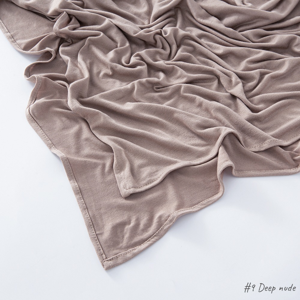 Premium Jersey Hijab Scarf Solid Muslim Long Scarves Turban Shawl Elastic Cotton Arab Headscarf Head Wraps Saudi Hijabs 250328