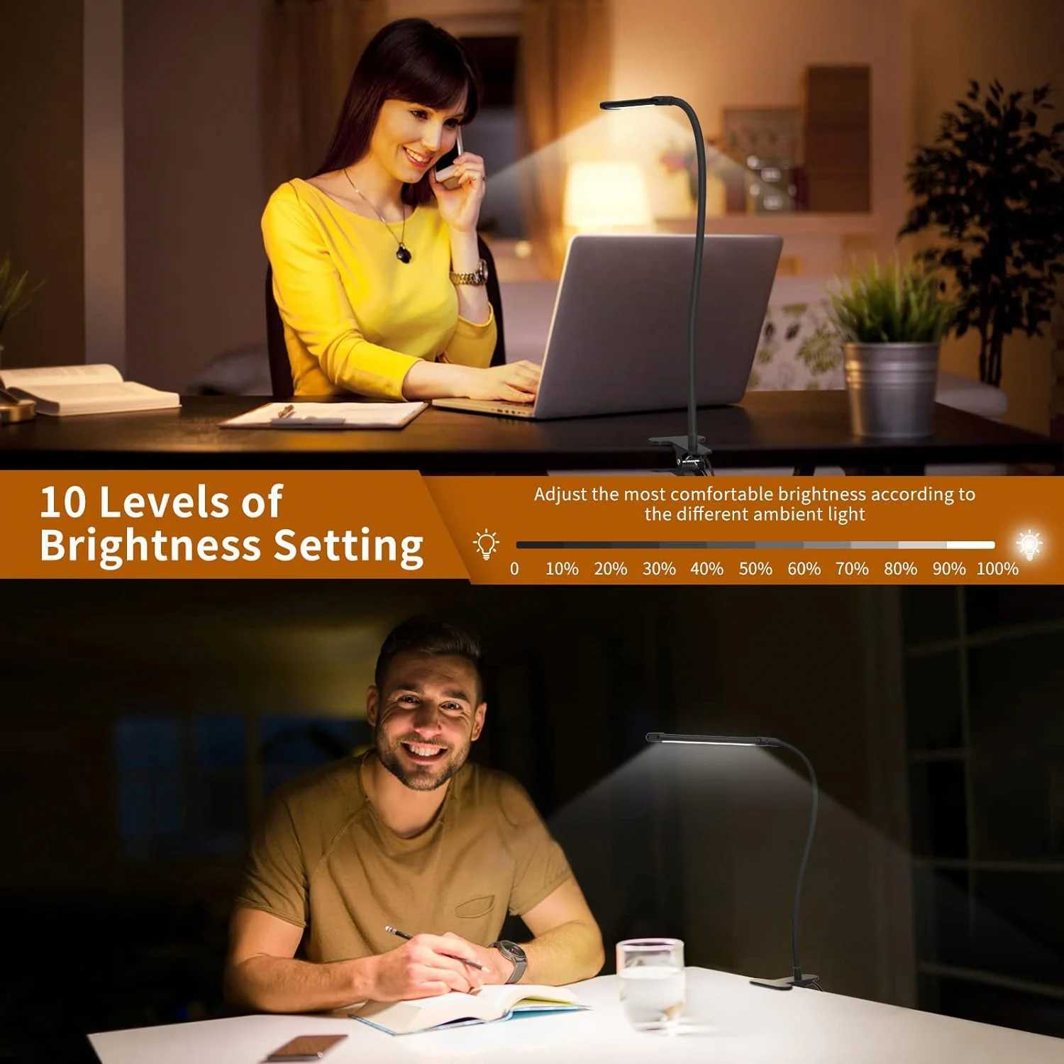 desk lamps LED book light USB rechargeable reading light warm cool white daylight portable flexible easy clip night reading lamp XJ250703