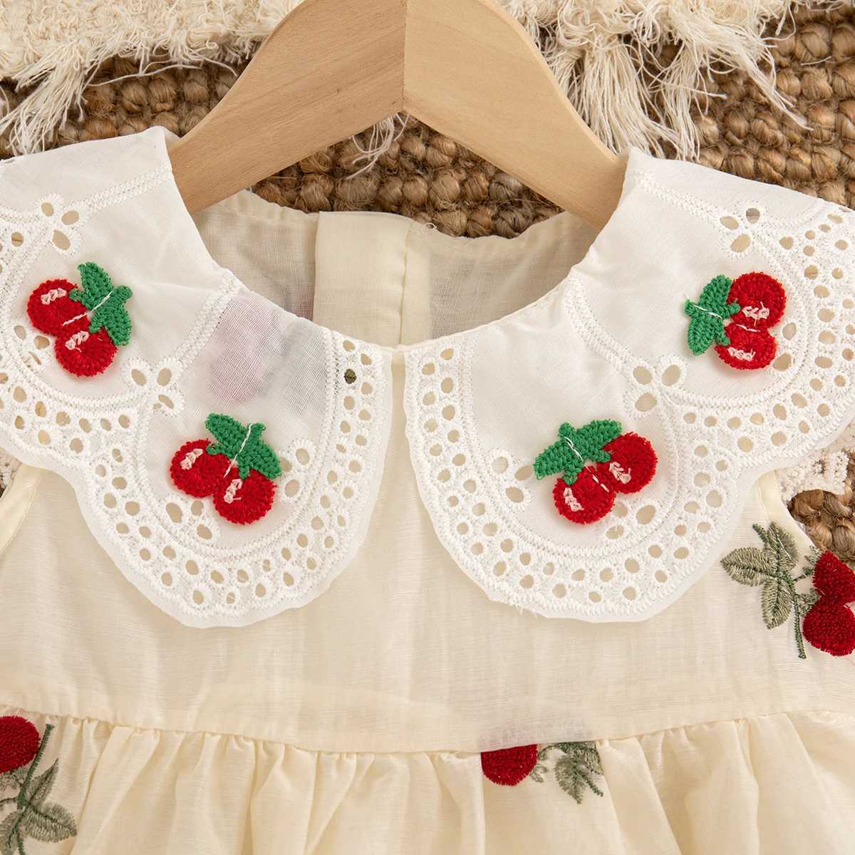 Summer New Red ry Baby Girl Princess Dress Korean Sle Childrens Clothing Suitable for Babies Aged 9 Months to 4 Years R250704