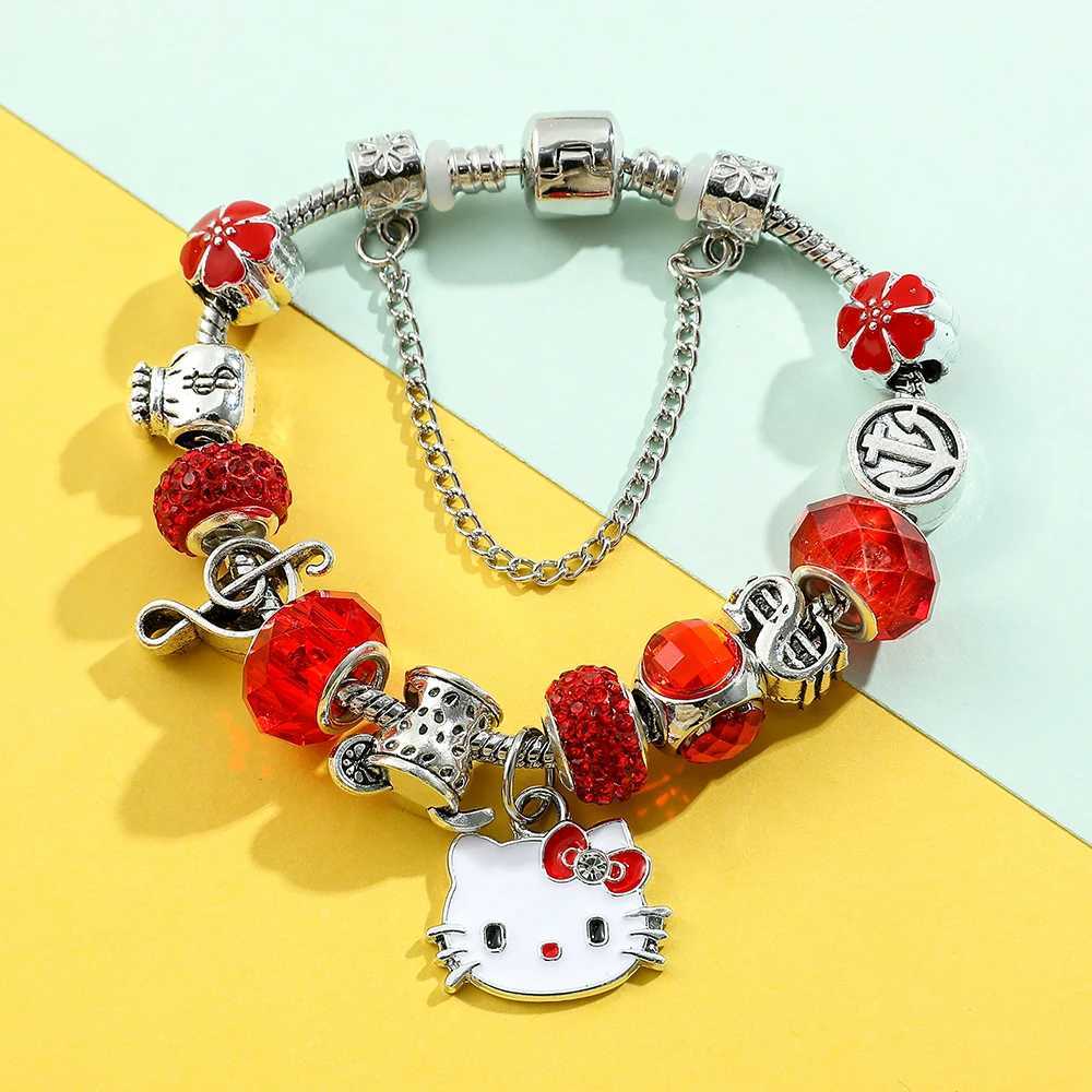 Sanrio Fashion Sanrio Bracelet Beads for Christmas Cartoon Character Hello Kitty Bowknot Anime Crystal Jewelry Accessories Gift w250716