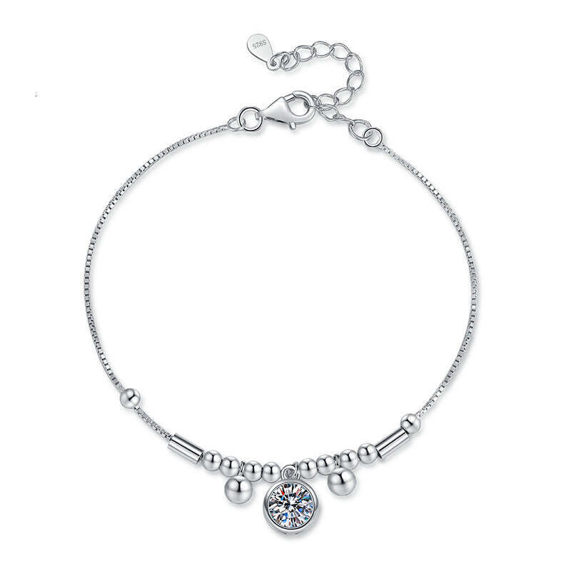 S925terling S925ier for Women Bracelet Palace Bell InS925 Korean S925tyle Bubble D Color 1 caratS925 MoiS925S925anite Bangle f97
