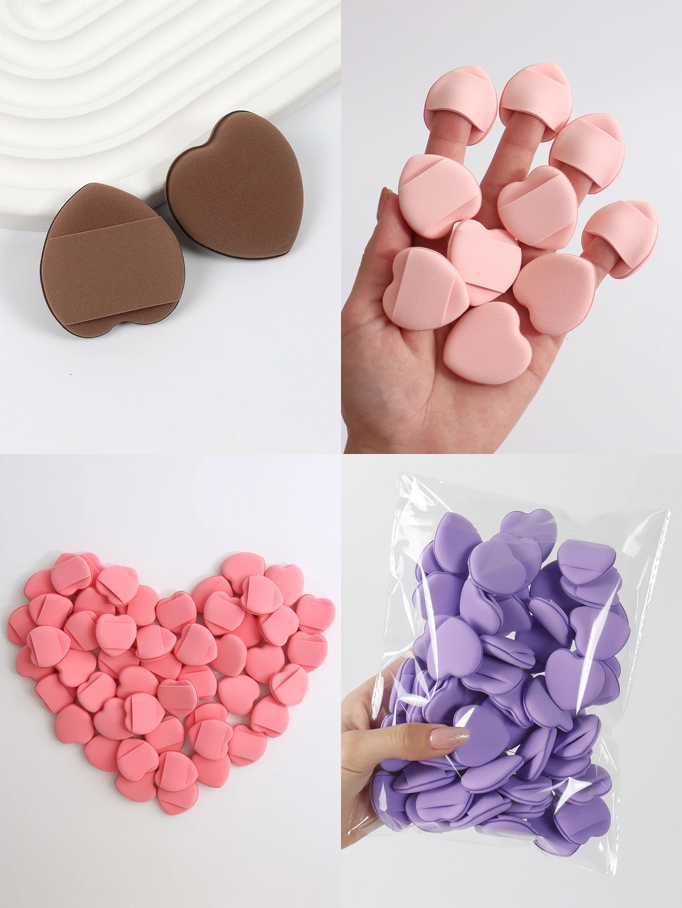 50 Mini Finger Cushions Air Cushion Powder Puff Latex Free Mixed Sponge and Cosmetic Puff Is Used for Liquid Foundation Make- 250625