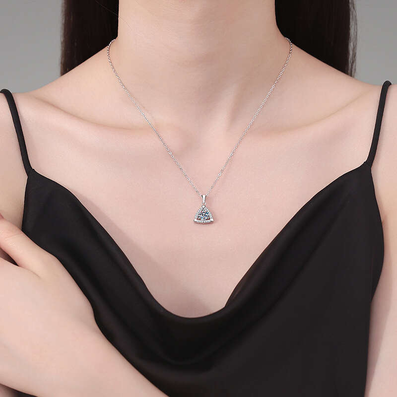 S925 Pure S925ier Pendant Light Geometric for Women 1 caratS925 D Color MoiS925S925anite Necklace 472