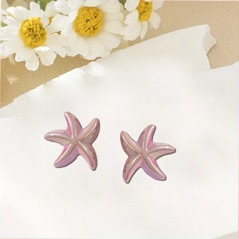 Laser Starfish Resin Earrings Colorful Elegant Vacation Ocean Style Beach