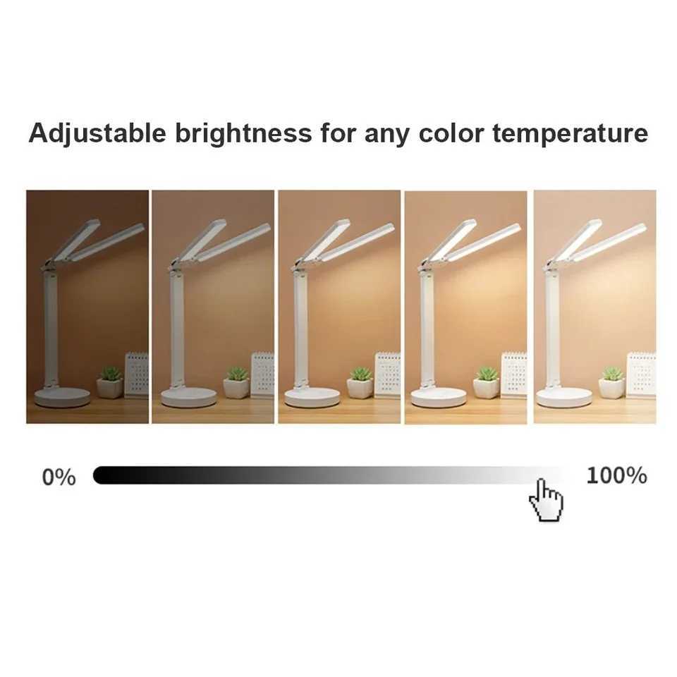 3-Level Dimmable LED Desk Lamp USB Rechargeable Touch Night Light Eye Protection Foldable Table Lamp for Bedroom Bedside Reading XJ250703
