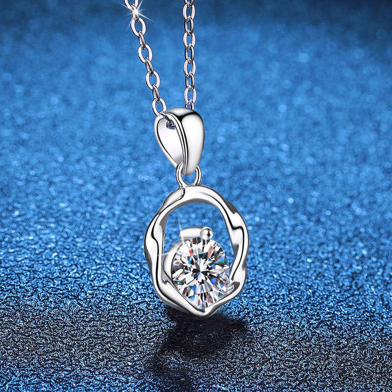 S925 Pure S925ier Pendant S925imple MobiuS925 1 caratS925 D Color MoiS925S925anite Necklace f4b