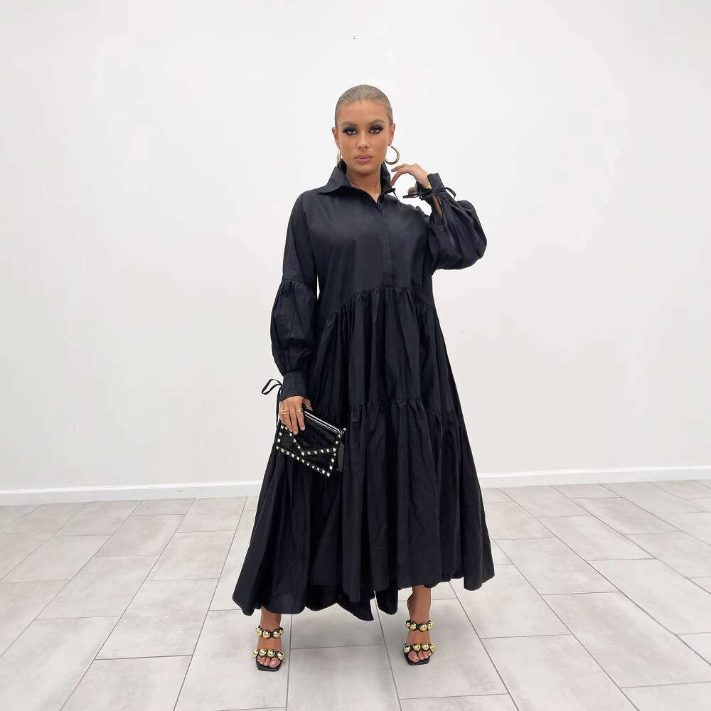 Autumn Women's Fashion European and American Retro First Love Loose Slimming French Lazy Style Shirt Dress 2025 Elegant Versatile New Trendy Clot