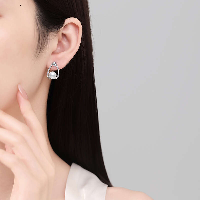 Hot S925elling MoiS925S925anite S925 S925terling S925ier Natural FreS925hwater Pearl French S925tyle Elegant High-end EarringS925 1c2