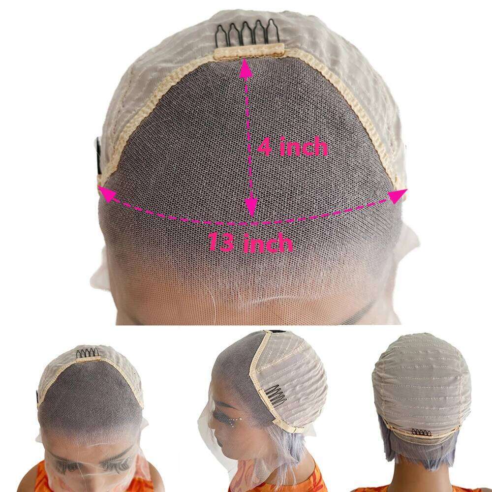 Dark Green HD Frontal Short Bob 13x4 Colored Pink Grey Straight Wig Human Hair Lace Front Wigs