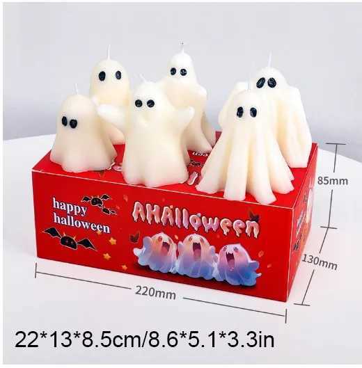 6PCS Halloween Ghost Aromatherapy Candles Decor Whole Cute Halloween Candles Gifts Set Room Decor for Dining Table Party Bedroom W250704