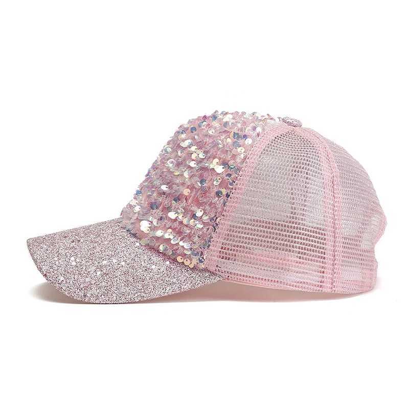 Shiny Sequins Baseball Hat For Wen Summer Mesh Duck Tongue Caps Breathable Sunshade Visors Korean Girl Peaked Cap y2k X250704