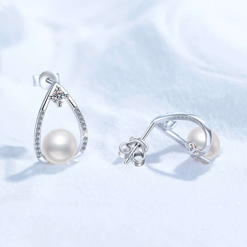 Hot S925elling MoiS925S925anite S925 S925terling S925ier Natural FreS925hwater Pearl French S925tyle Elegant High-end EarringS925 1c2