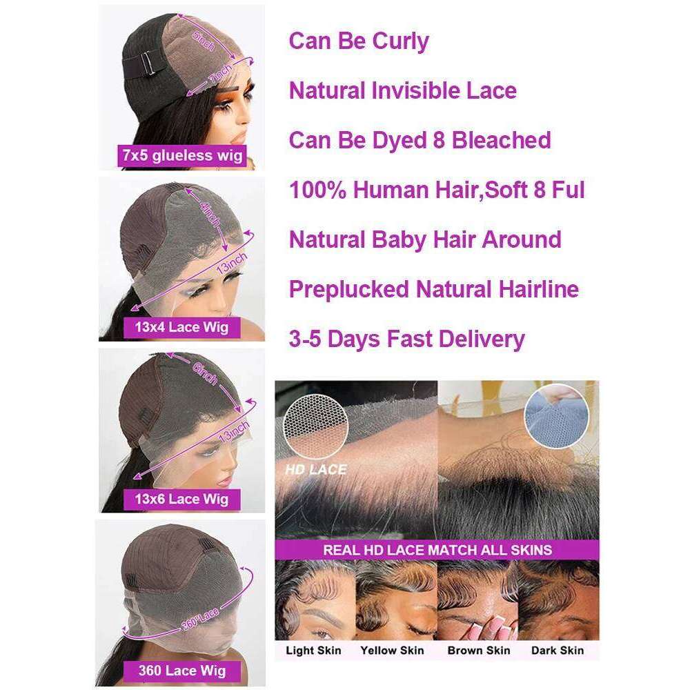 300% Density 13x4 360 Deep Wave Frontal Curly HD Lace Wig 13x6 Ready To Wear 7x5 Glueless Wigs Human Hair