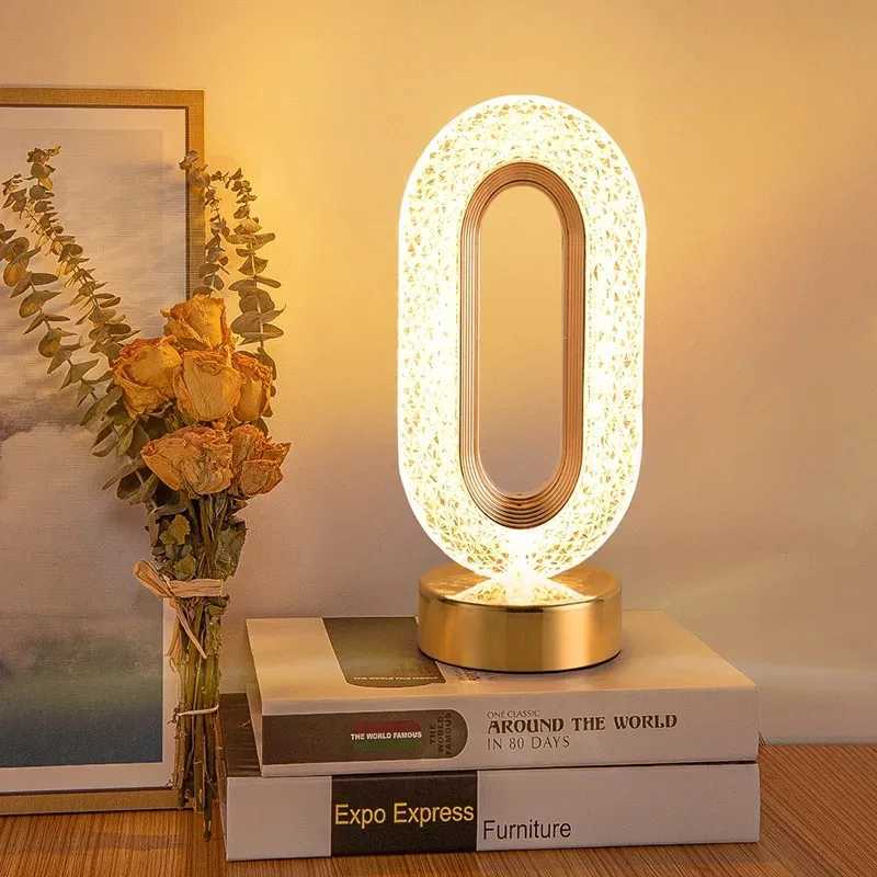 Touch Control 3D Crystal Track Night Light Girls Room Home Decor Aesthetics USB Bedside LED Ambient Table 3D Moon LampXJ250703