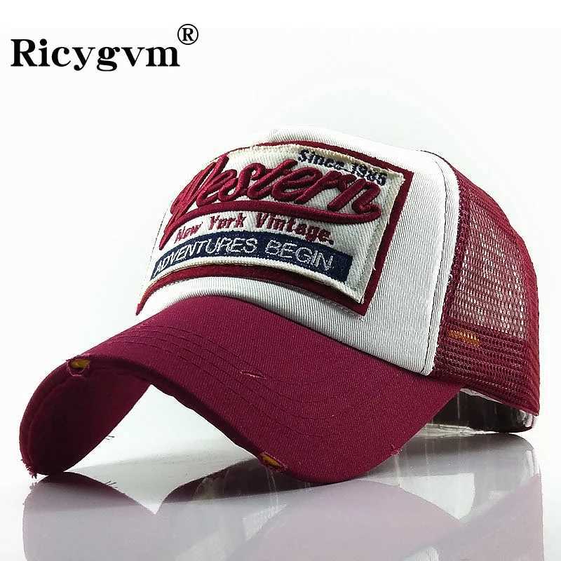 Summer Mesh Trucker Hat For Men Wen Retro Letter Baseball Cap Adjustable Outdoor Sun Visors Hip Hop Snapback Bonnet y2k X250704