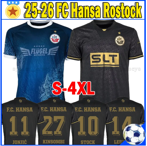 XXXL 4XL 25 26 FC Hansa Rostock Soccer Jerseys HAUGEN JONJIC BERISHA KINSOMBI SCHUSTER Football Shirts 2025 2026 STOCK HARENBROCK GURLEYEN RUSCHKE BOCK Men Uniforms