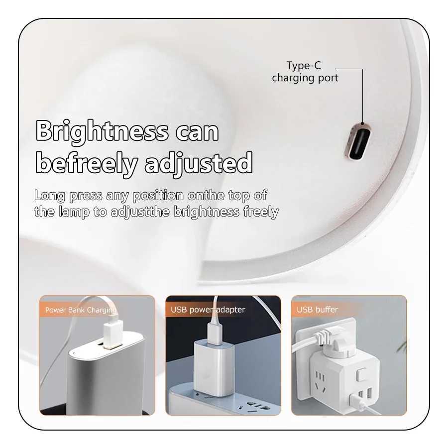 3 Color USB Rechargeable LED Desk Lamp Wireless Touch Table Lamp Desktop Night Light Bar Restaurant Creative Ambient Light Decor XJ250703