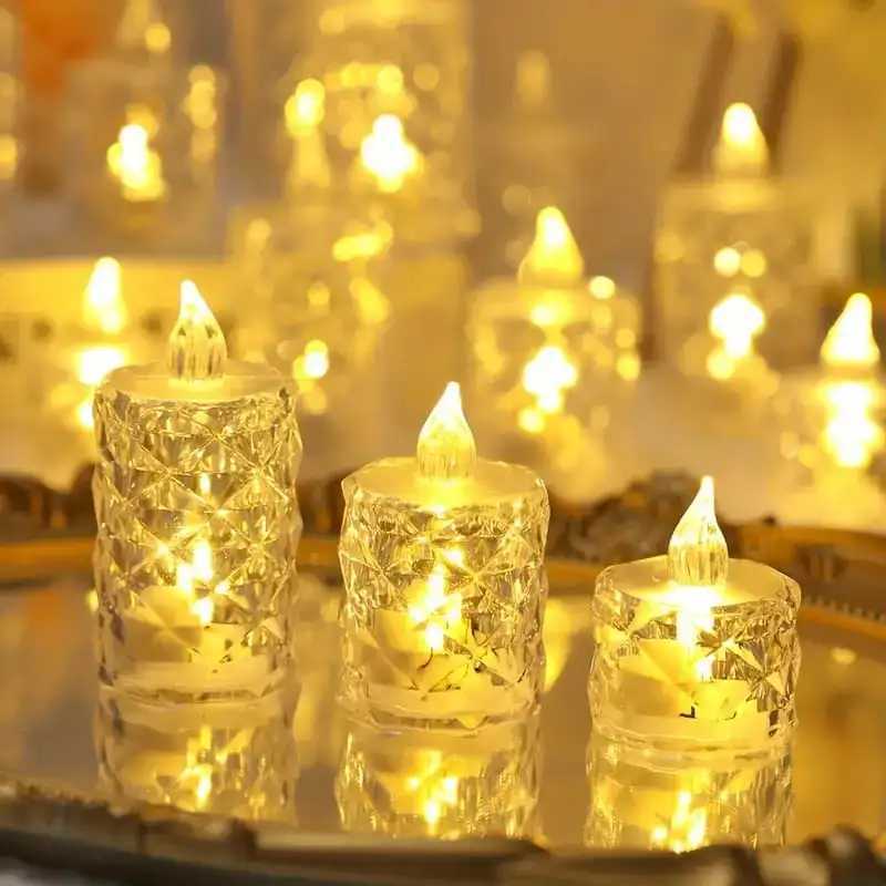 Crystal Flameless Candle Light Flameless LED Crystal Candle Light Clear Shell Crystal Candle Light Ornament W250704