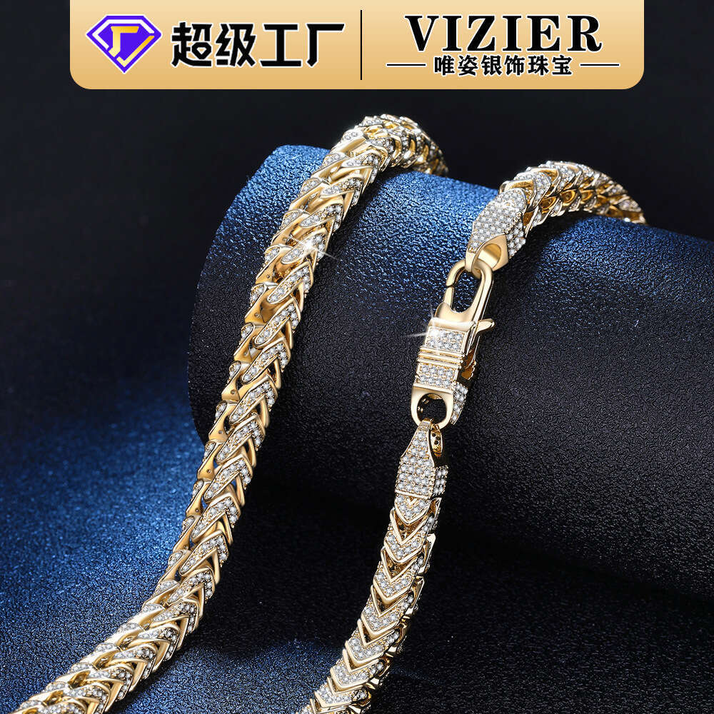 FaS925hion New S925 Pure S925ier Hip-Hop Cuban Chain Full Inlaid MoiS925S925anite Bracelet for Women 9c7