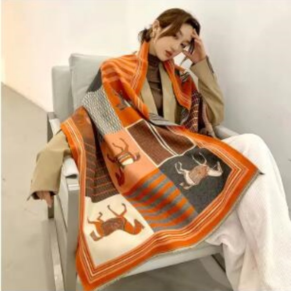 2025 New Luxury Winter Cashmere Scarf Women Design Warm Pashmina Blanket Horse Scarves Female Shawl Wraps Thick Foulard Bufanda