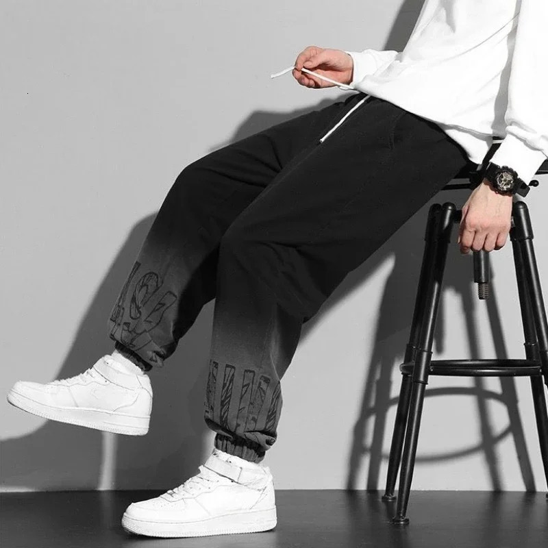 Man Sports Pants Summer Sweatpants for Men Hiphop Cropped Trousers Thin Jogging Original Clothing Korean Y2k In 250704
