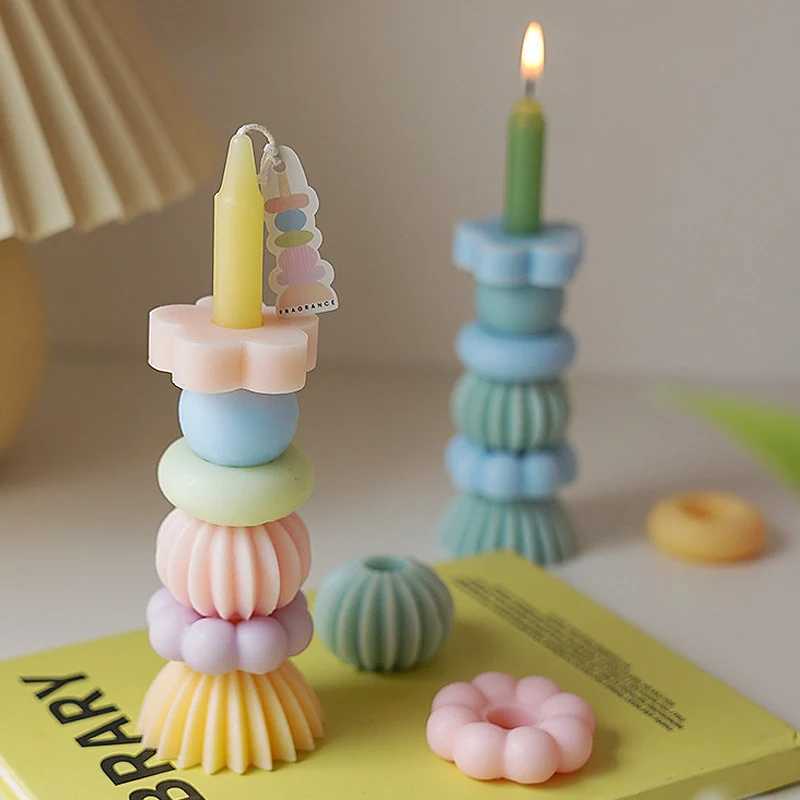 Stackable Geometry Scented Candle Aromath Soy Wax Candles for Weddings Birthdays Candles Party Home Decoration Souvenirs Gifts W250704