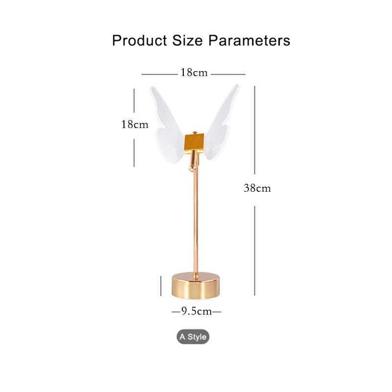 Butterfly Led Table Lamp Retro Gold Acrylic Desk Lamps Hotel Villa Art For Living Room Bedside Desktop Decor Led Night Lights XJ250703