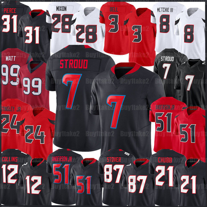 CJ Stroud Will Anderson Jr Nico Collins Football Jersey Nick Chubb Tank Dell Derek Stingley Joe Mixon Jayden Higgins JJ Watt Kirk Kamari Lassiter Cade Stover Noel
