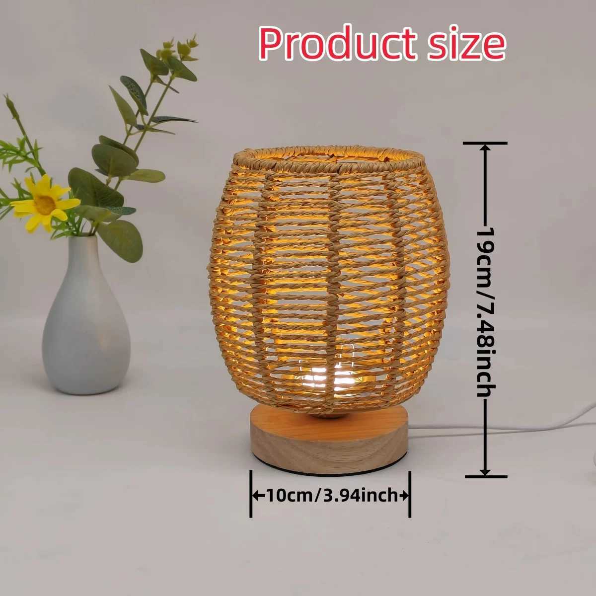 Countryside style hemp rope table lamp for home warm lighting suitable for bedrooms study rooms living roomsXJ250703