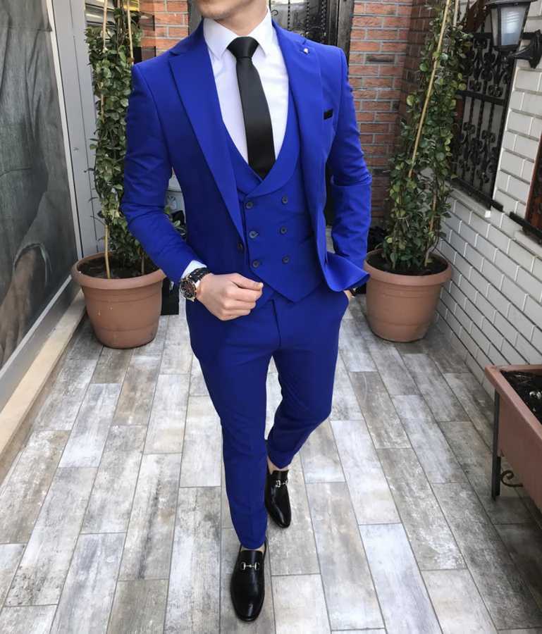 Summer Mens Suits Wedding Tuxedos Fashion Groom Outfit Classic Fit Peaked Lapel Prom Party Dinner Mens Suits (Jacket+Vest+Pants) X250704