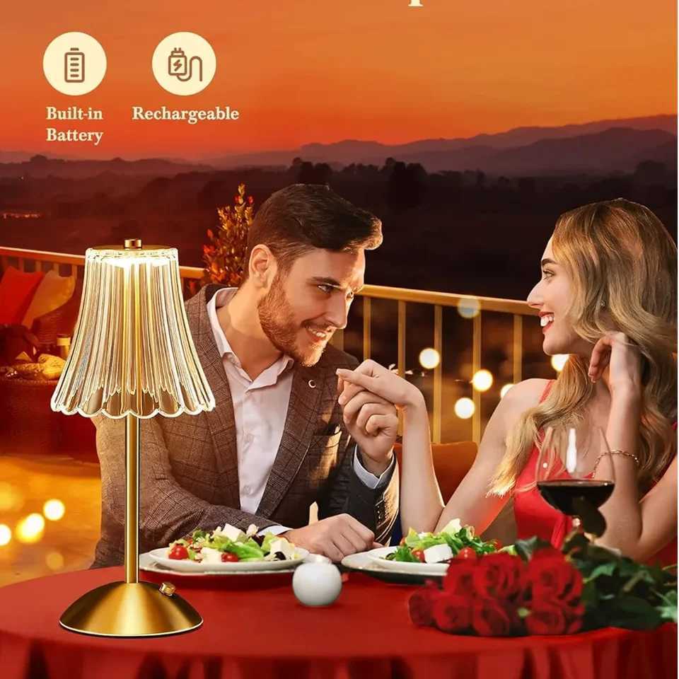 LED Table Lamp USB Touch Dimming Night Light Coffee Bar Atmosphere Light Eye-Protection Reading Light Bedroom Decor Lighting XJ250703