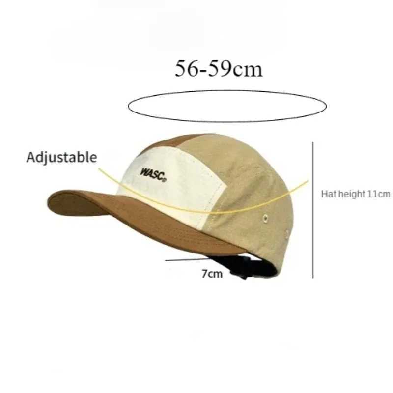 Japanese 5 Panel Patchwork Color Hip Hop Skateboard Baseball Caps Summer Sun Protection Outdoor Quick Dry Camping Street Cap X250704