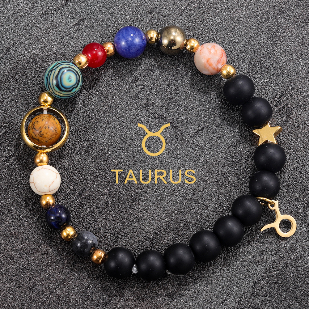 12 Zodiac Handmade for Men and Women Couples Natural Stone Bracelets Xiyin Temu Summer