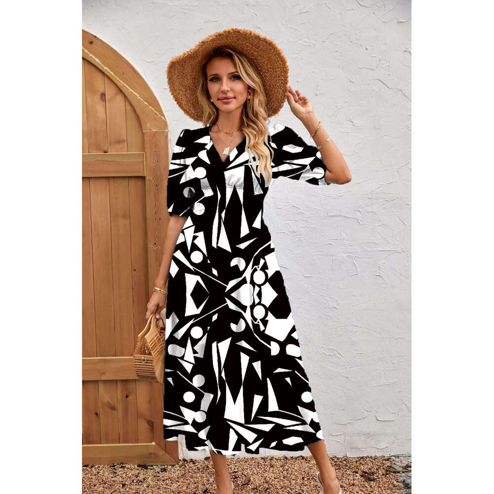 2025 Hot-Selling Fashionable Printed Women's Versatile Dress