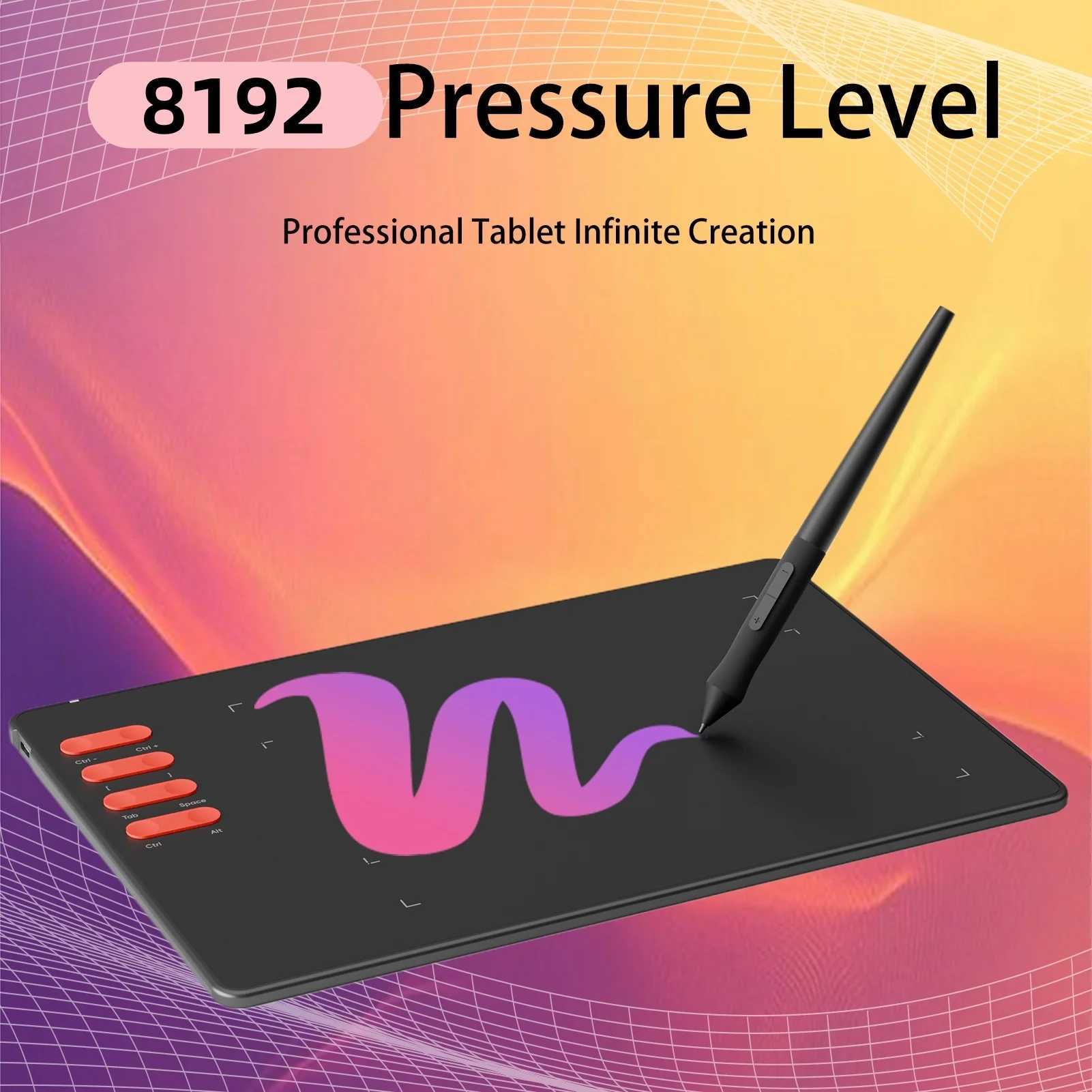 FANGOR Drawing Tablet 10x6 Inch 8192 Pressure Levels Battery-Free Stylus w/8 Nibs Digital Art Pad for Beginners/Pros X250704