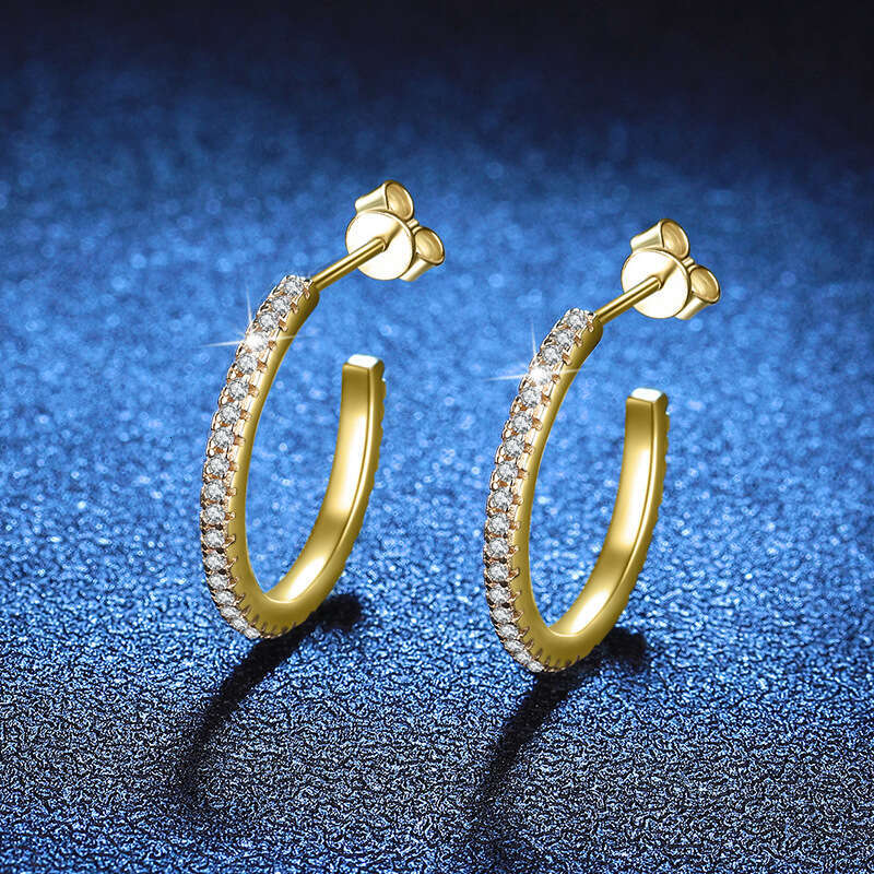 S925 Pure S925ier Korean and JapaneS925e INS925 S925tyle Full Dia 55 PointS925 MoiS925S925anite EarringS925 for Women 2f0
