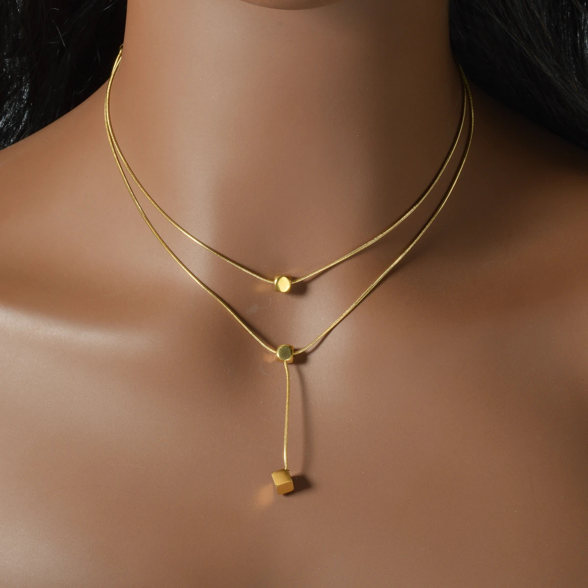 Fashion Gold Plated Layered Necklace Trendy Thin Chain Pendant Dainty Stackable Jewelry Gift for Women Birthday Valentine 250701