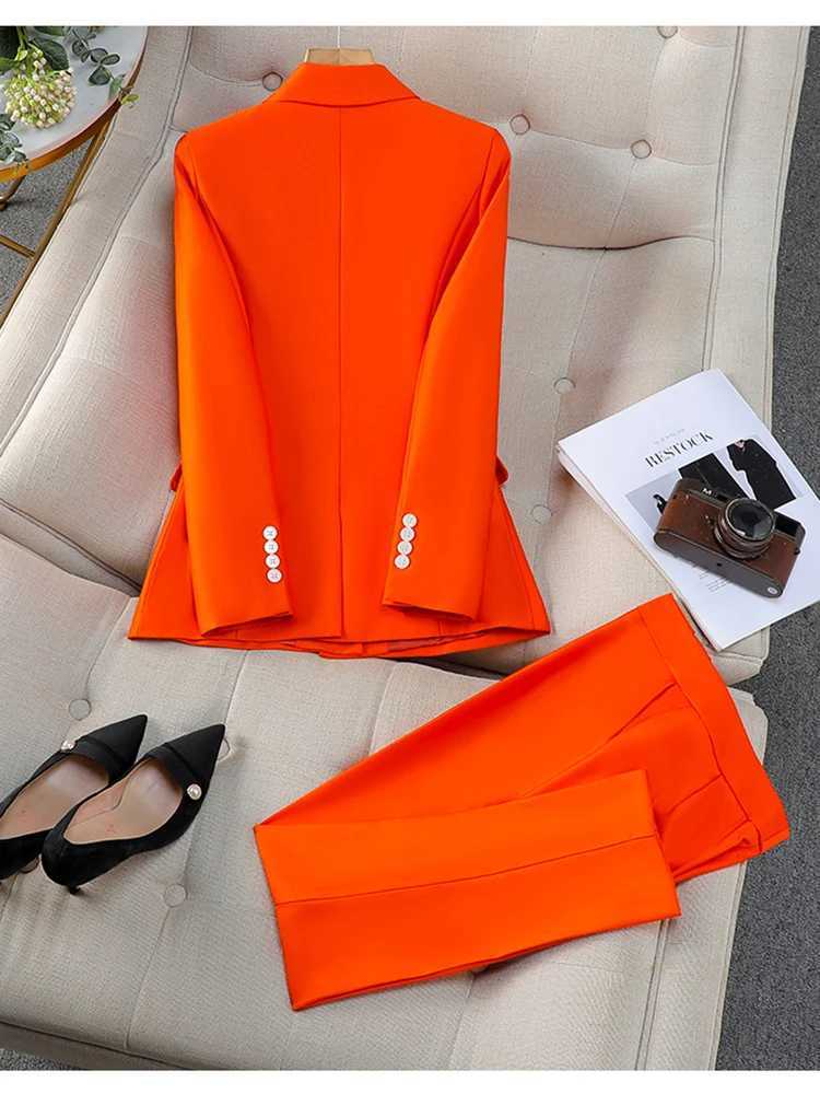 ZJYT Elegant Womens Blazer Trousers Sets for Women 2 Pieces Office Lady Work Outfit Plus Size Autumn Matching Pants Sets Suits X250704