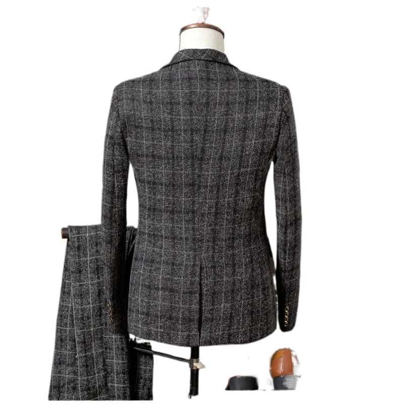 Mens Wedding Business Formal Slim Suit 3-piece Fashionable High-end Design Banquet Suit (Blazer+vest+pants) Size S-4XL X250704