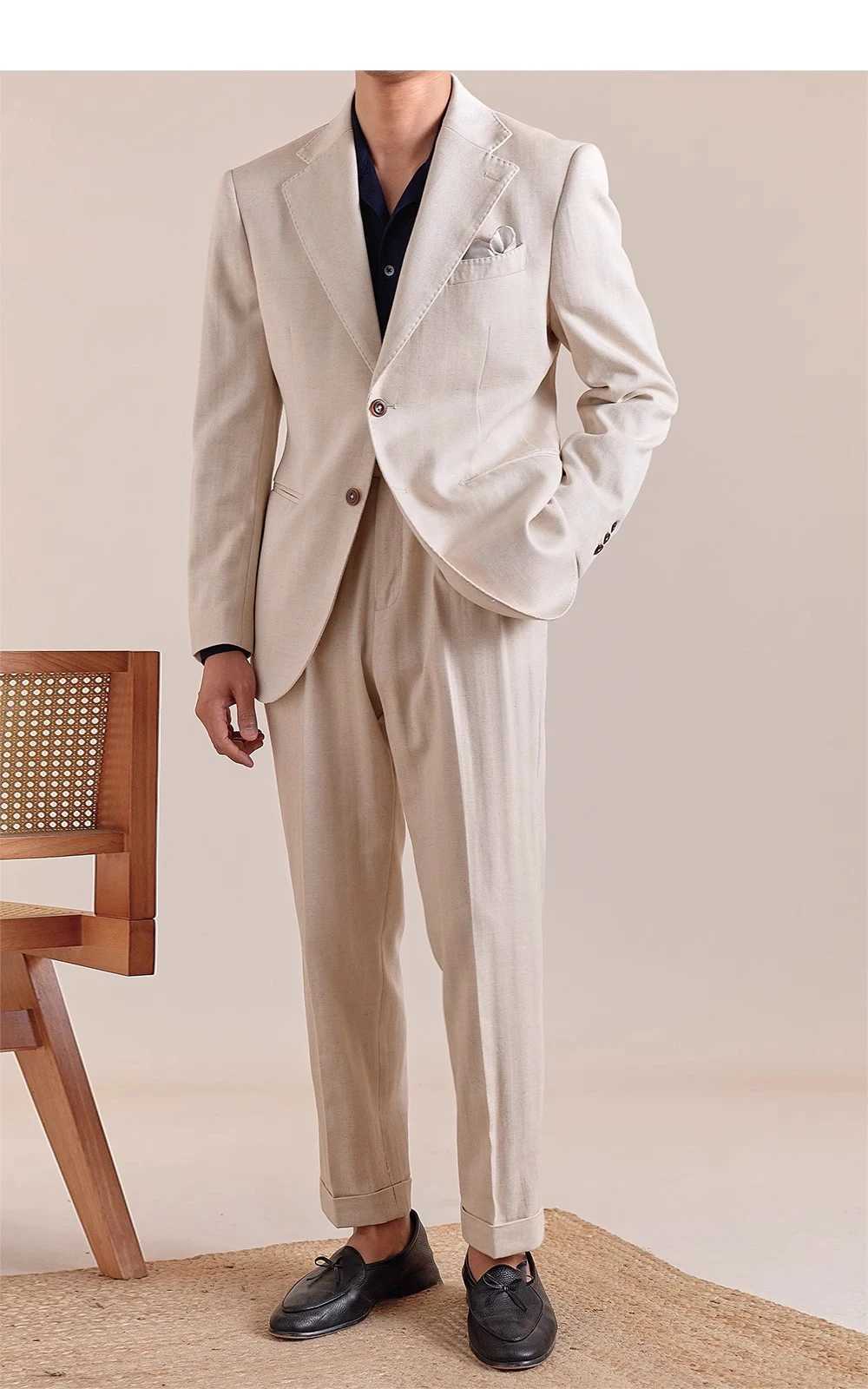 Italian Style Suit For Men Business And Leisure Summer Breathable Ternos Masculino Smoking Homme Mariage Fashion Groom Men Suit X250704