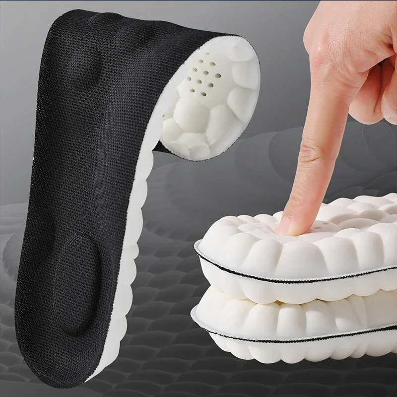 4D Latex Sport Insoles Soft High Elasticity Shoe Pads Breathable Running Basket Shoe Sole Arch Support Orthopedic Inserts Unisex 250704