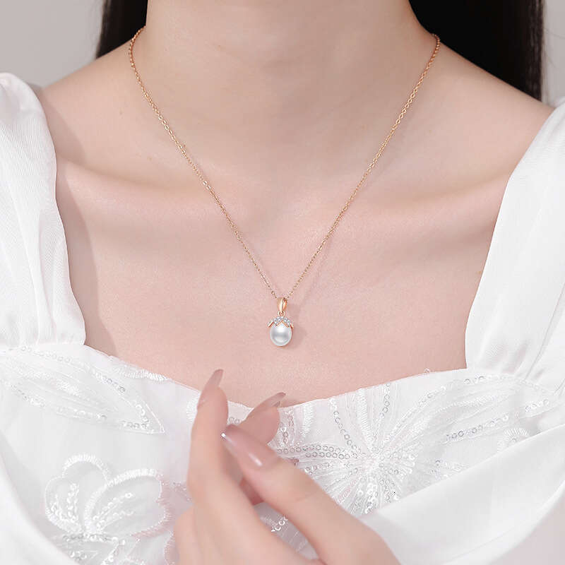 S925 Pure S925ier Necklace S925trong Natural FreS925hwater Pendant Bud Light Champagne Gold Collarbone Chain c9e