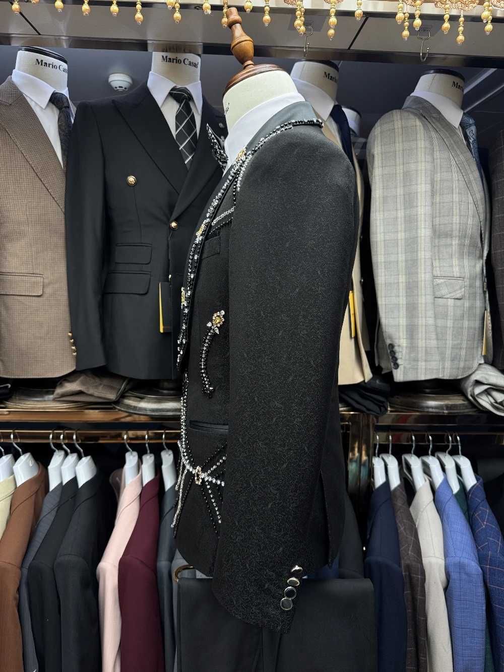 Richly Heavy Beaded Black Men Suit Exclusive Delicate 3-piece Party Crystals Groom Wear Hot Sale Interview Formal Occasions X250704
