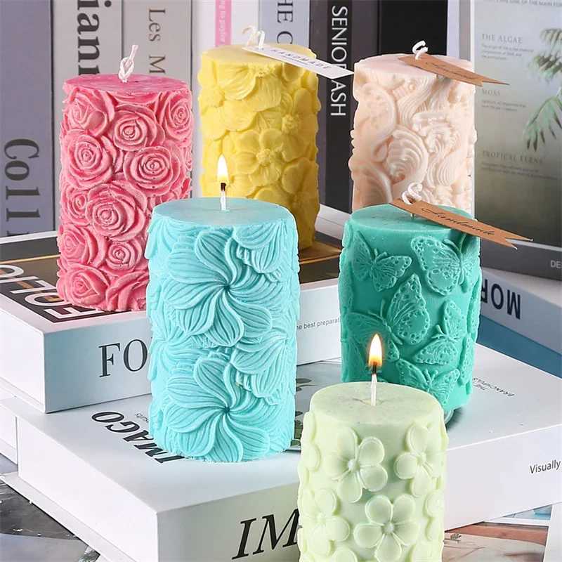 100% Aromatherapy Candle Silicone Molds DIY Butterfly Rose Wave Gypsum Ornament Fragrance Stone Crafts Epoxy Resin Mold W250704